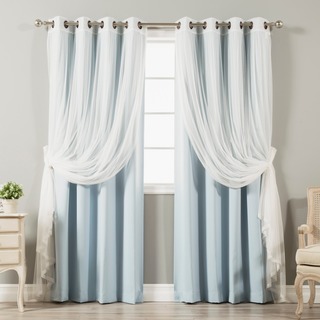 drapes and curtains 4-piece sheer blackout grommet top curtain panels SHIBUGW