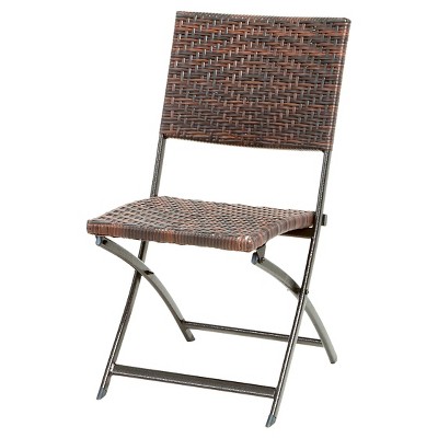 el paso set of 4 wicker patio folding chairs - brown - christopher PWZIPRJ