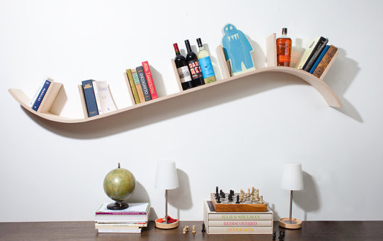 floating bookshelves #1: curved bookshelf by perfekte velle NTNNMKS