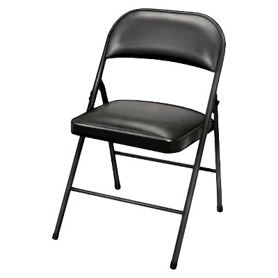 folding chairs folding chair vinyl padded black - plastic dev group® KCPFZVY