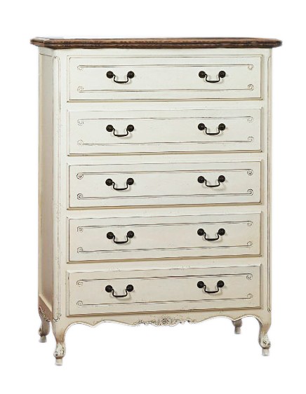 french provincial furniture white 5 drawer chest WNVNWEO