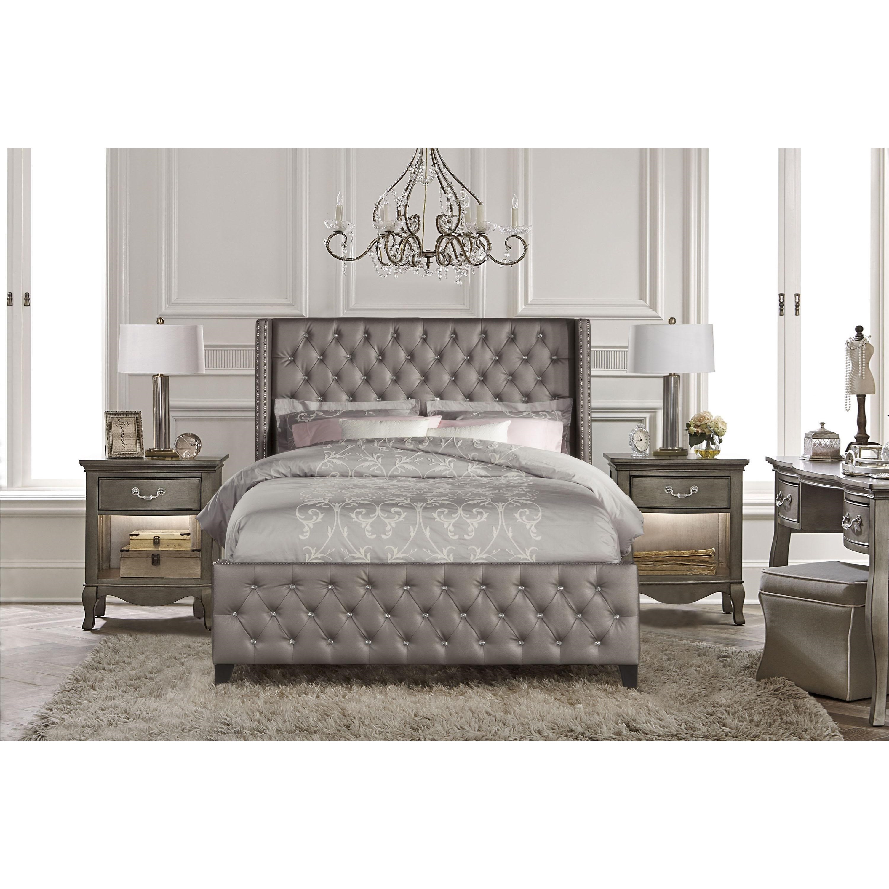 hillsdale upholstered beds king queen bed set with rails IKDYKOT