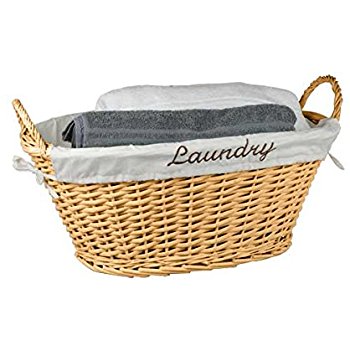 home basics wicker laundry basket (natural) CQKSUGN