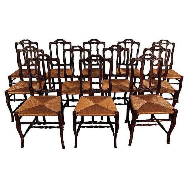 image of traditional french antique dining chairs - 12 BUAFQIK