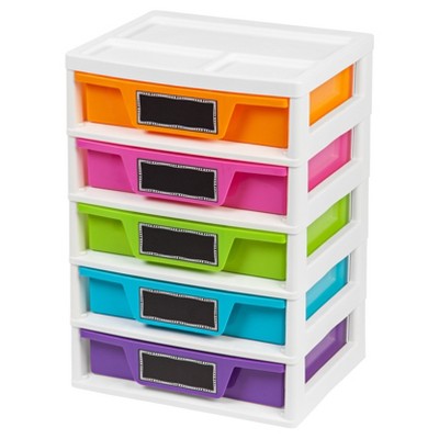 iris 5 drawer plastic storage drawers BUDFAEW