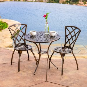 iron patio furniture metal patio dining sets youu0027ll love | wayfair OJQXZHX