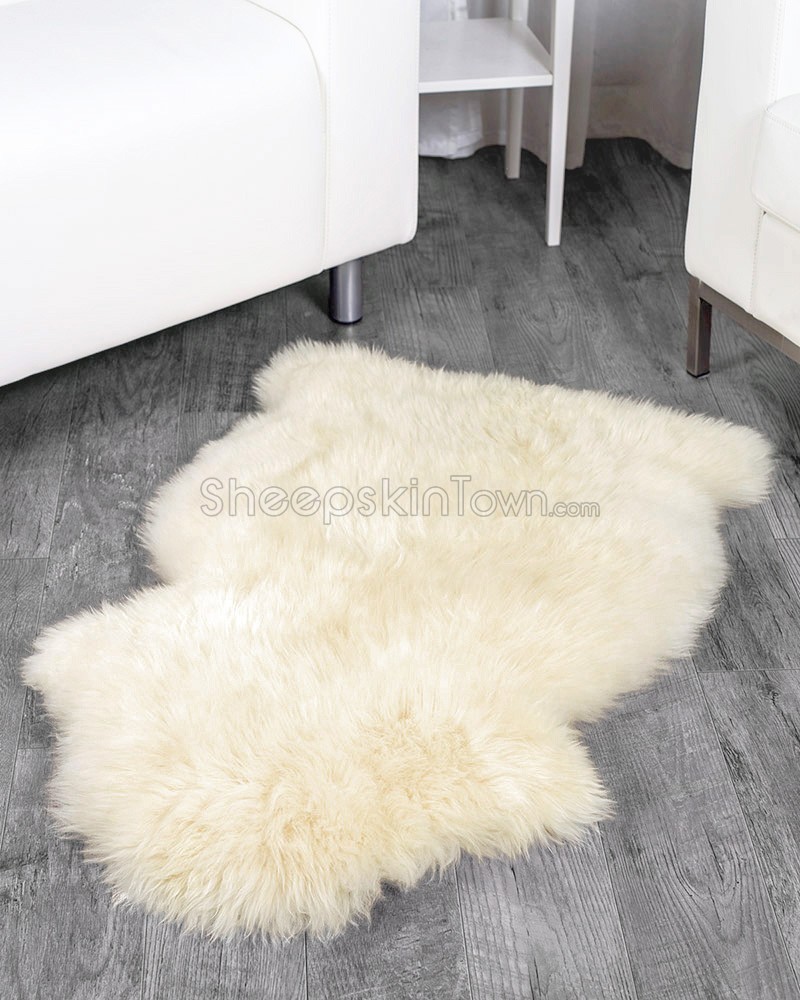 ivory white sheepskin rug (2x3.5 ft) ELNCJID