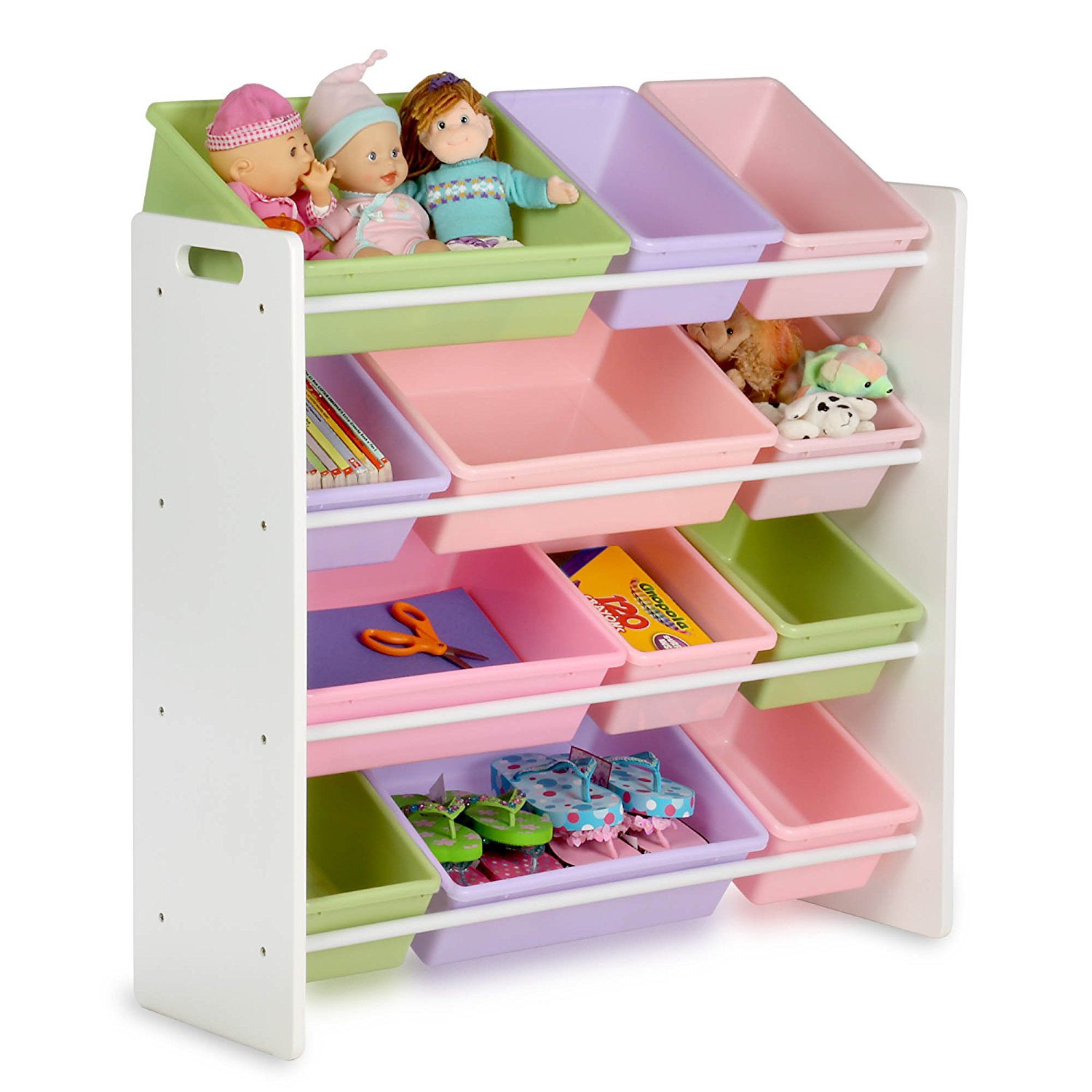 kids storage amazon.com: honey-can-do srt-01603 kids toy organizer and storage bins,  white/pastel: kitchen u0026 CWPKJBV