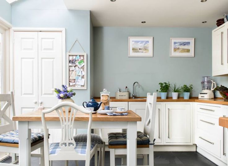 kitchen paint duck egg blue kitchen with white cabinets KEIFLVQ