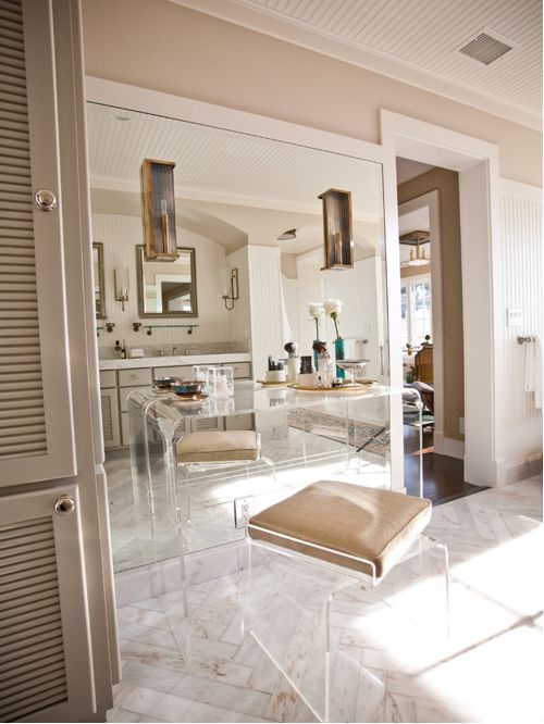 lucite furniture eclectic bathroom idea in san diego with louvered cabinets FVEXJXC