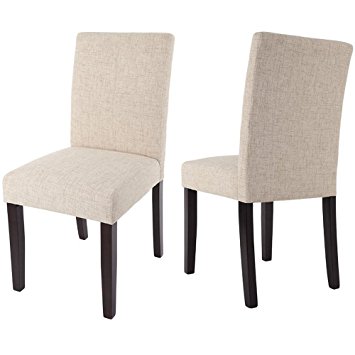 merax classic fabric dining chairs with solid wood legs set of 2 (beige) ZYGZTDT