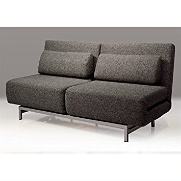 mobital iso double sofa bed with 2 single swivel chairs in charcoal tweed DFVOYHZ