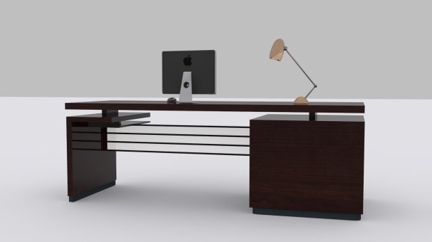 modern desk 3d model free XAIGUHI