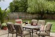 outdoor dining set garden oasis brookston 7-piece dining set - stone PPZJZYV