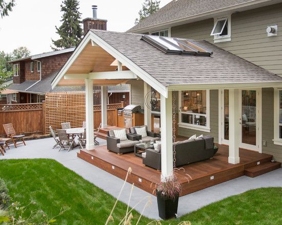 outdoor kitchen in a transitional style by synthesis design. covered patio  ... OPTTVNP