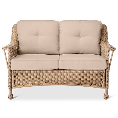 outdoor loveseat cambridge all weather wicker loveseat with cushions - threshold™ BUZYCET