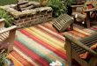 outdoor rugs mohawk home avenue stripe indoor/outdoor nylon rug, multi-colored -  walmart.com ZNNZGLD