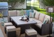 patio dining sets amazon.com : dark brown modern all weather wicker aluminum sofa sectional patio FGQXQAR