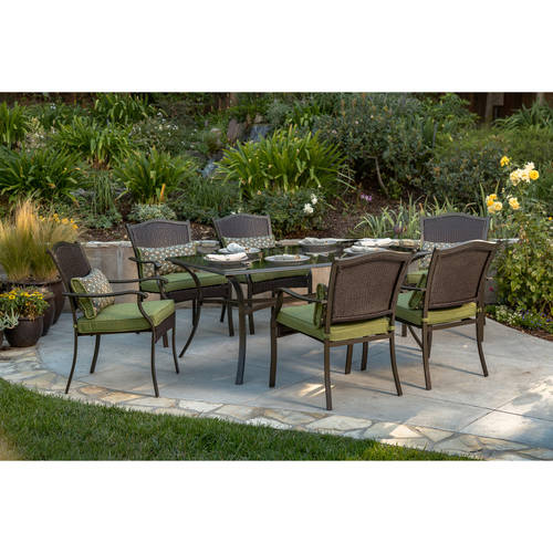 patio dining sets better homes and gardens providence 7-piece patio dining set, green, seats 6 NAEMJEL