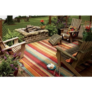 patio rugs mohawk home printed outdoor multicolor rug (5u0027 x ... OELTDHY