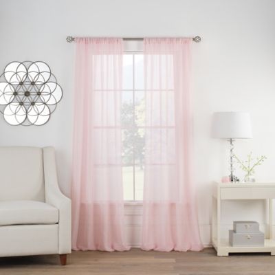 pink curtains cambria® terra 63-inch rod pocket sheer window curtain panel in pink IGBWRLG