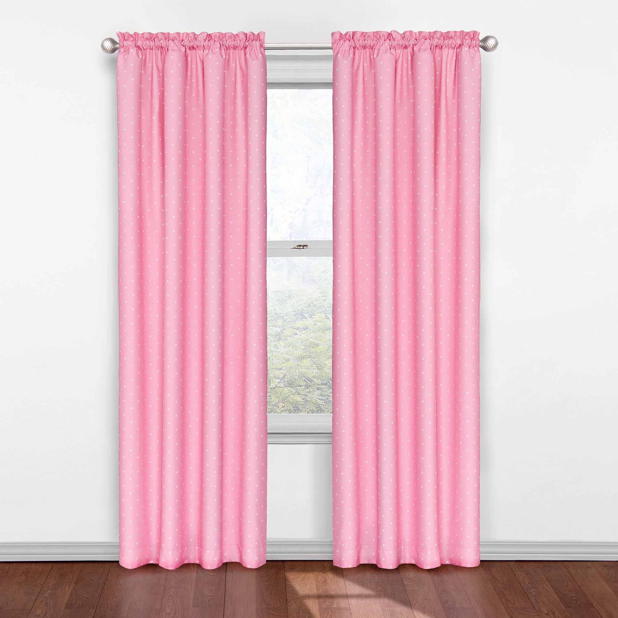 pink curtains eclipse dots blackout thermal girls bedroom curtain panel - walmart.com VHUOZJC