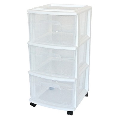 plastic storage drawers 3-drawer medium storage cart clear/white - room essentials™ JRHNDKO