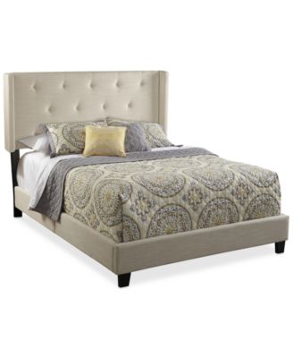 queen size bed aveline all-n-one fully upholstered shelter queen-size bed, quick ship WOQCNSA