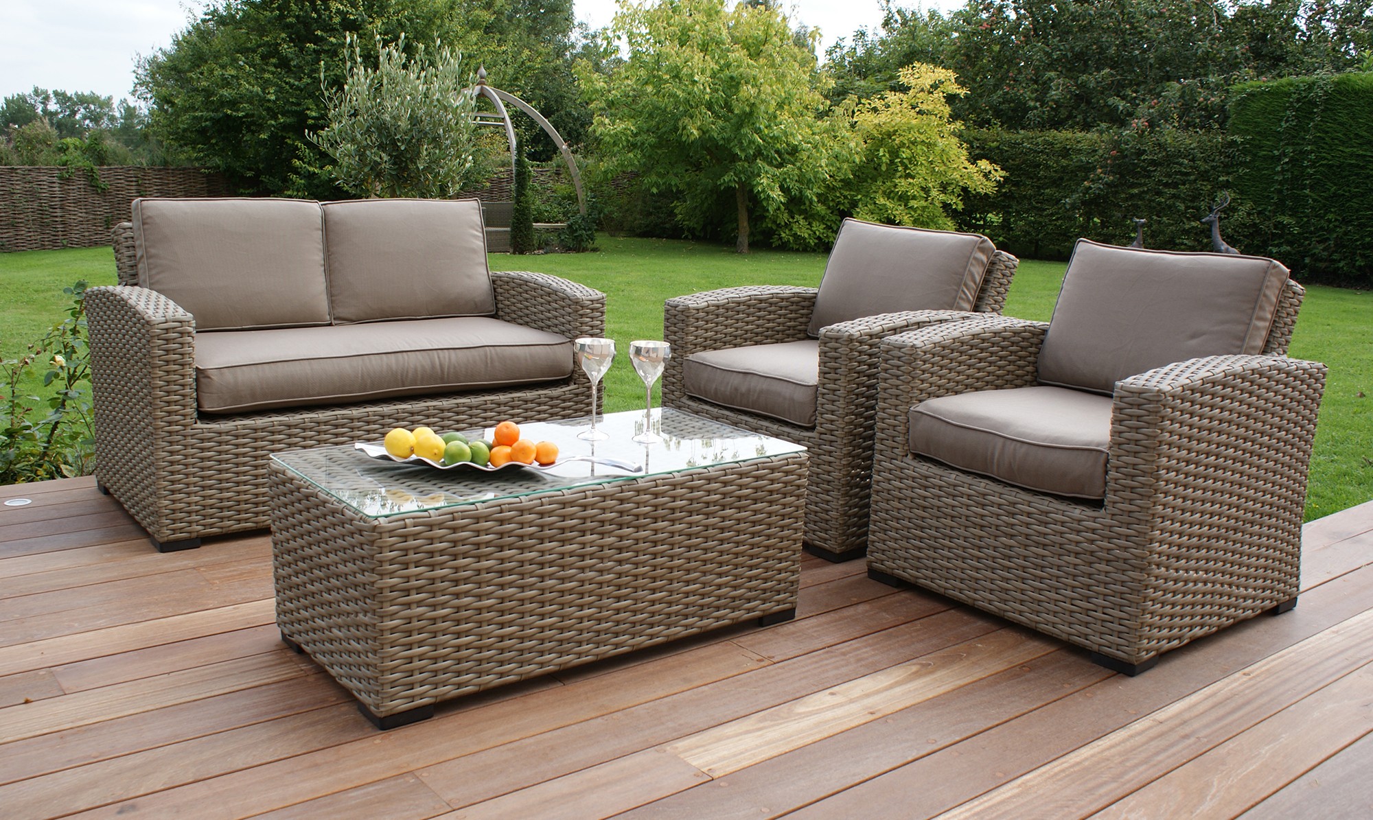 rattan outdoor furniture antilles - 2 seat sofa natural rattan garden set . PZHCGWS