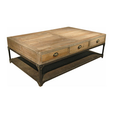 reclaimed wood coffee table luca industrial loft reclaimed wood rustic iron drawers coffee table - coffee TRXAWGY
