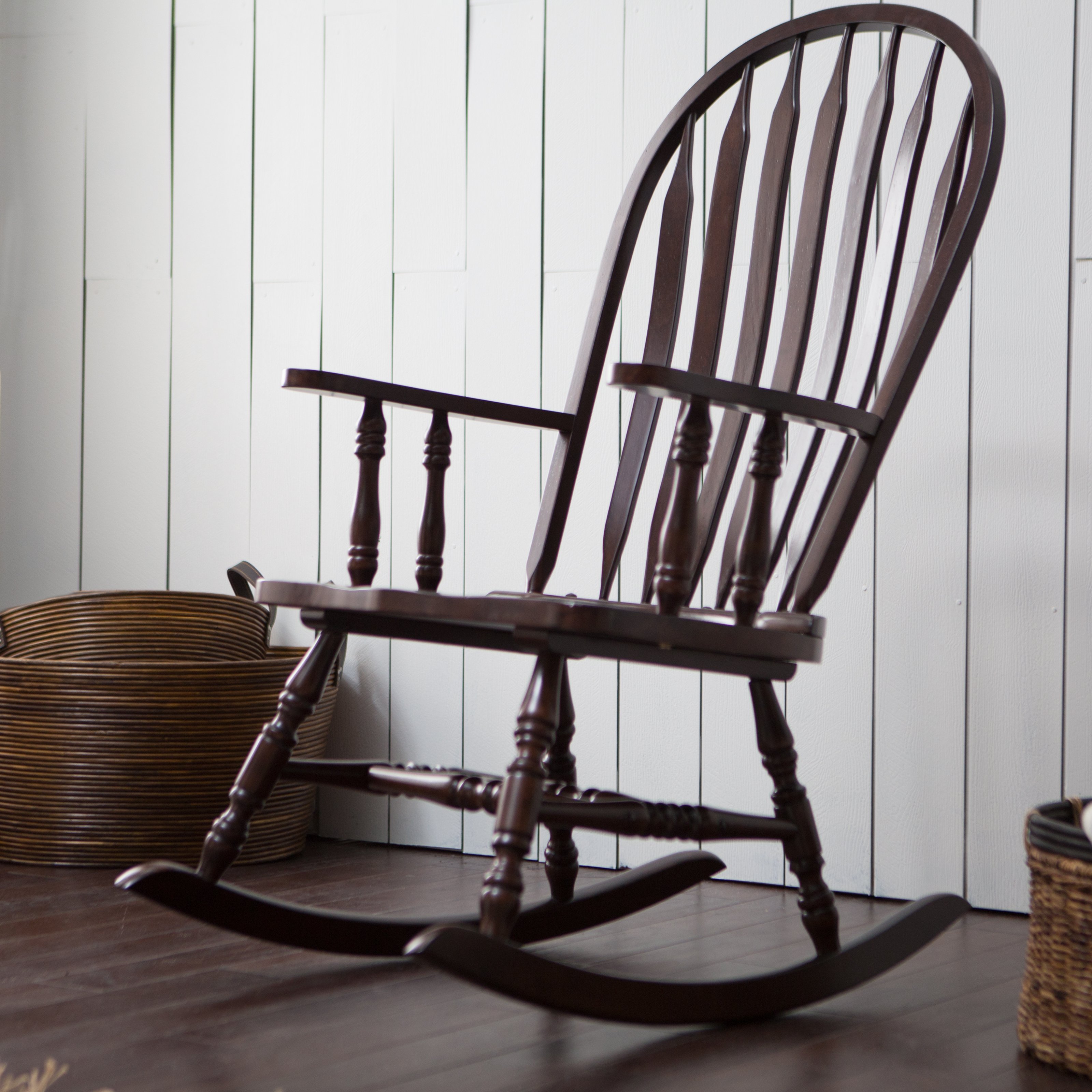 rocking chairs belham living windsor indoor wood rocking chair - espresso | hayneedle DPUCQAF
