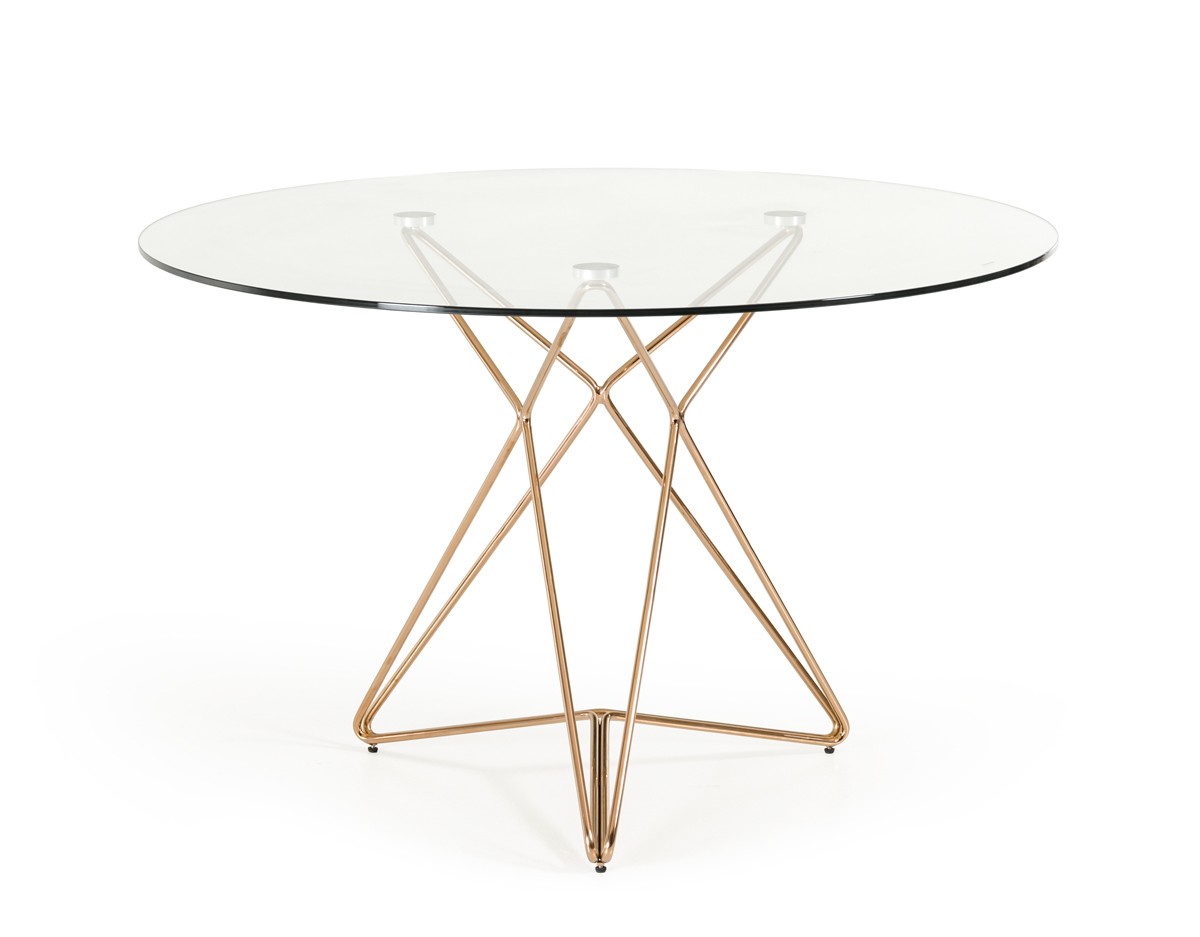 round glass dining table modrest ashland mid-century glass round dining table PXHZTKX