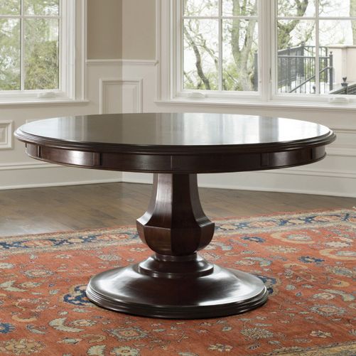 round pedestal dining table brownstone sienna round dining table - love that it has leaves GPGYFVM