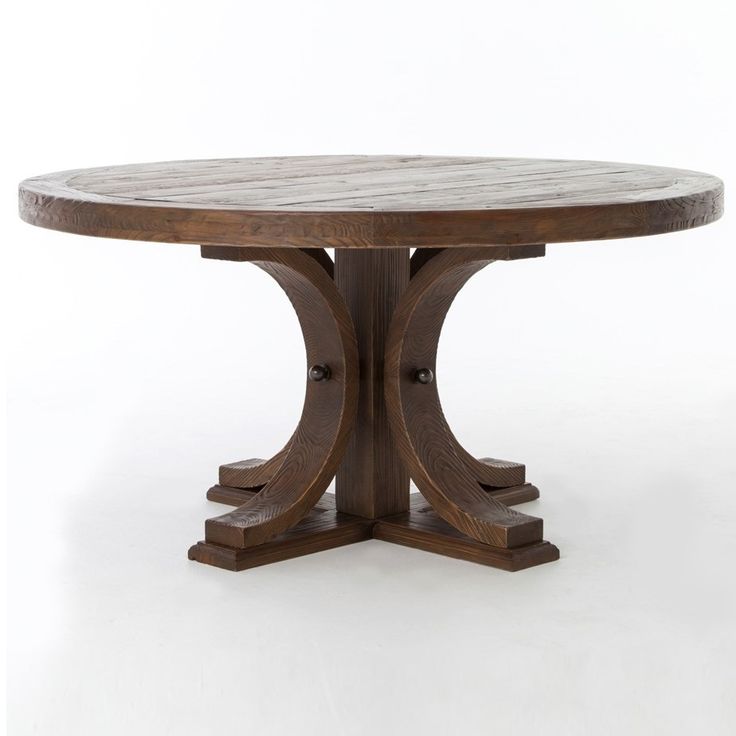 round pedestal dining table lugo reclaimed wood 60 EFNESQU