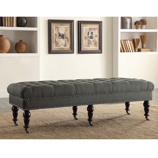 settees linon 62-inch charcoal isabelle bed bench PXUULYZ