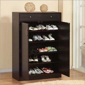 shoe racks brick modern 5-shelf shoe cabinet with two drawers modern-shoe-storage RHFQNLS