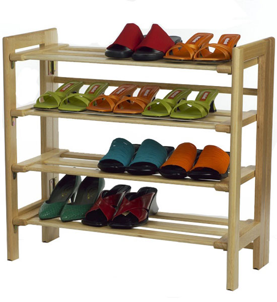 shoe racks wooden four-tier shoe shelf image SOCESEX