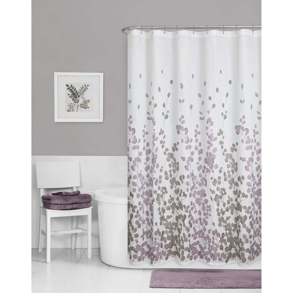 shower curtains amazon.com: maytex sylvia printed faux silk fabric shower curtain, purple:  home u0026 AYZTNDL