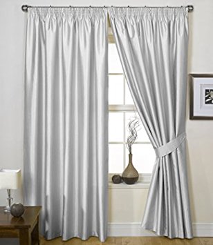 silver curtains charisma faux silk curtains, lined tape top curtains, ready made pencil  pleat CEAJDED