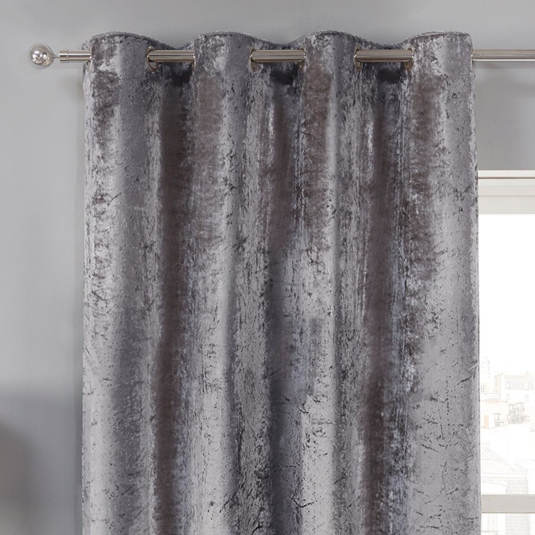 silver curtains elegance allure silver crushed velvet luxury eyelet curtains ... CCHNQHE