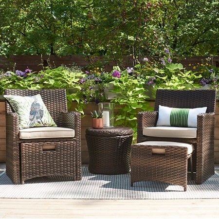 small patio furniture halsted 5-piece wicker small space patio furniture set - threshold™ : target WXHGOYM