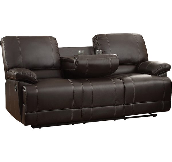 sofa recliner andover mills edgar double reclining sofa u0026 reviews | wayfair NPPZEWZ