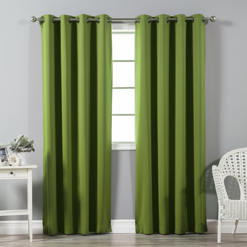 solid blackout thermal grommet curtain panels OOBUJRG