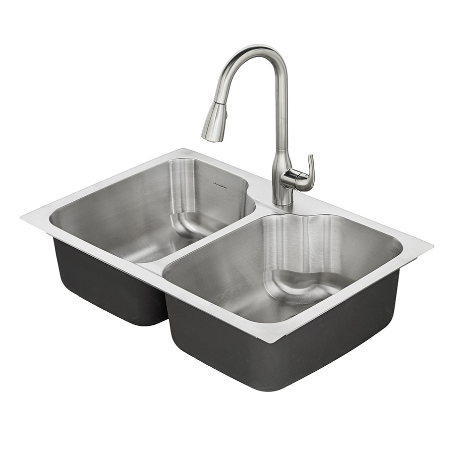 stainless steel kitchen sinks american standard tulsa 33-in x 22-in double-basin stainless steel drop PYFQOFI