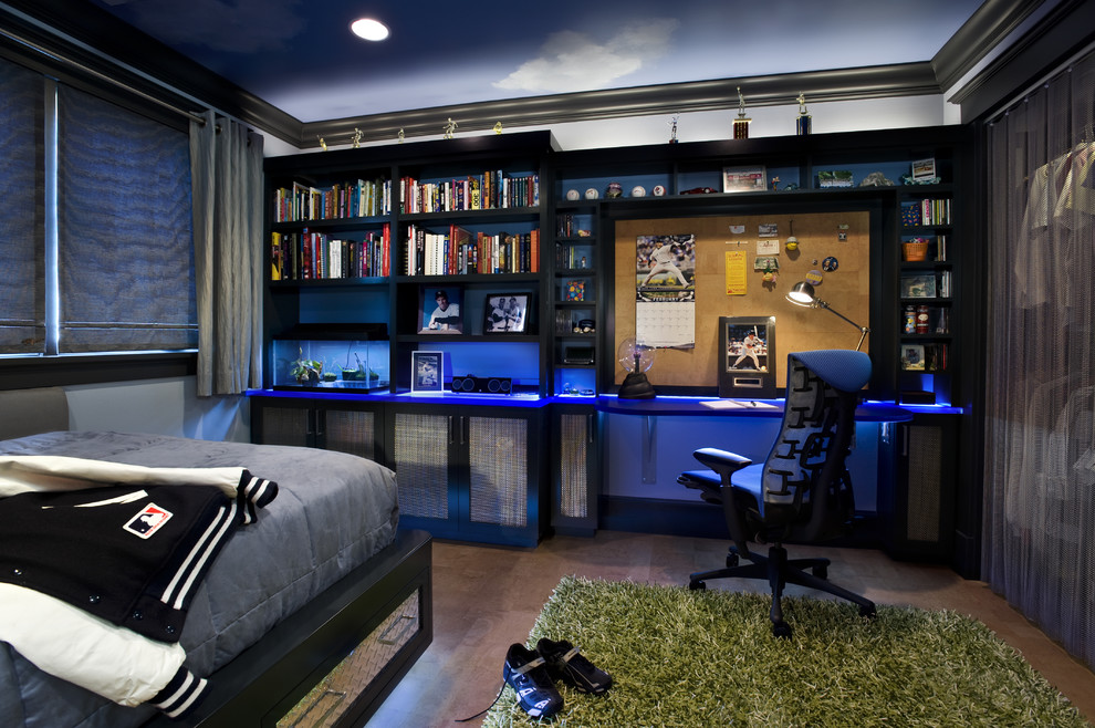 teenage bedrooms if your kid into video games, built-in lighting is one of those things OFWBLKD