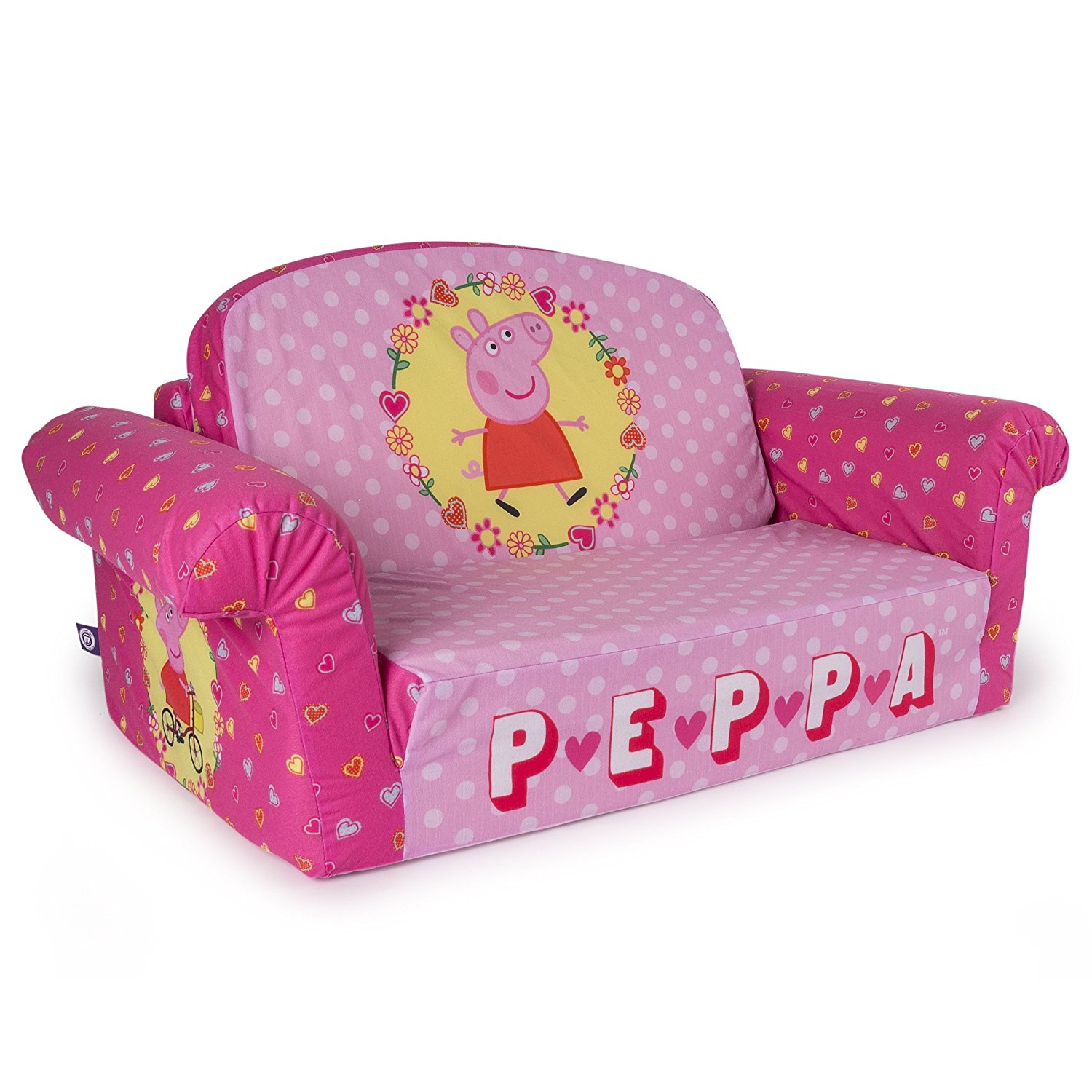 toddler sofa amazon.com: marshmallow furniture, childrenu0027s 2 in 1 flip open foam sofa,  peppa REYBZBA
