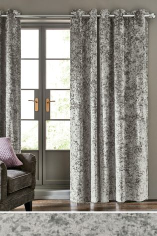 velvet curtains grey crushed velvet eyelet lined curtains KURXOOF