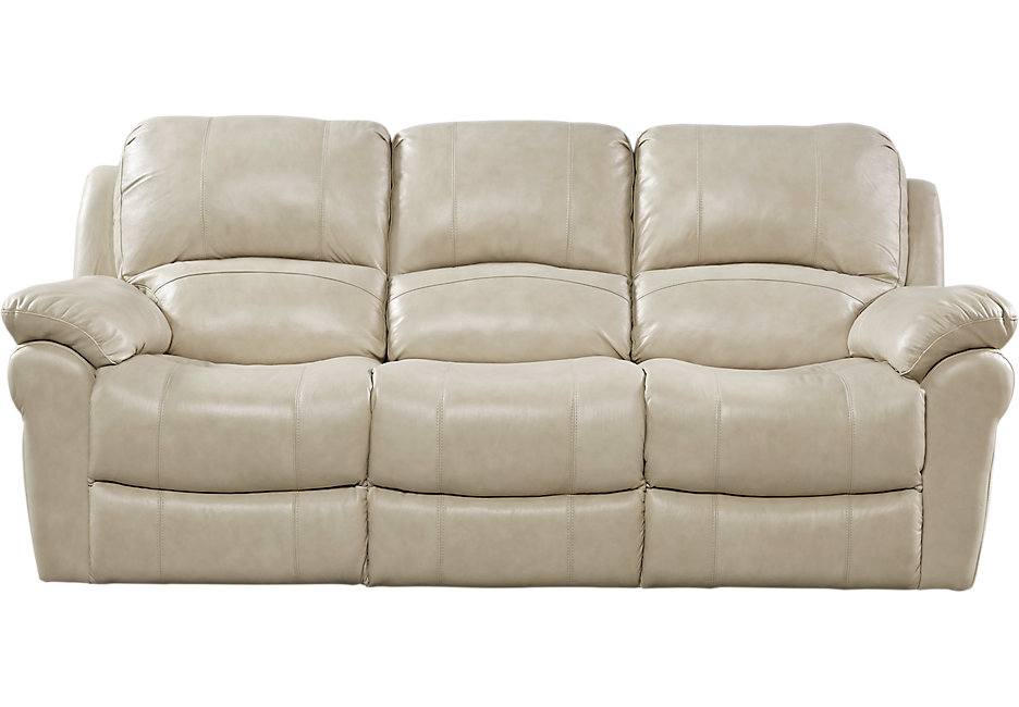 vercelli stone leather reclining sofa - reclining sofas (beige) XBSQAHV