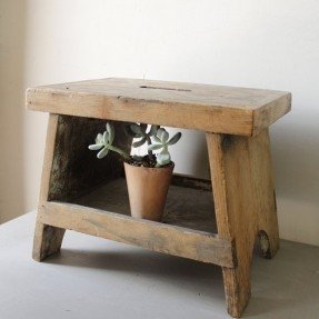 vintage wooden step stool DVDKTJZ