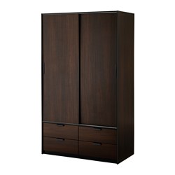 wardrobe closet trysil wardrobe w sliding doors/4 drawers, dark brown width: 46 1/ RCPVZQB